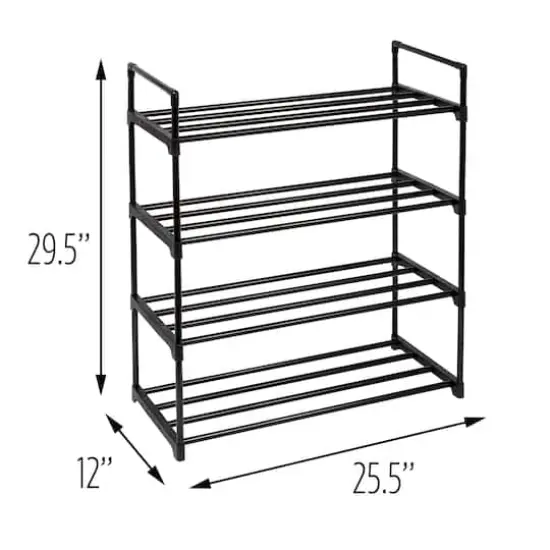 Honey Can Do Black Metal 4-Tier Modular Shoe Rack {7}