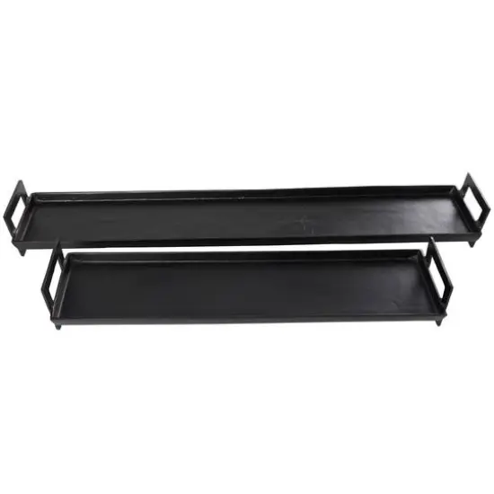Black Modern Aluminum Nesting Tray Set {1}