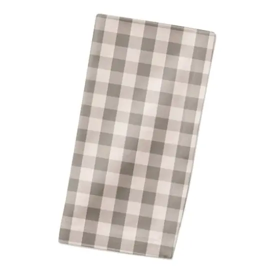 Plaid Cotton Twill Napkin Gray {3}