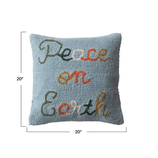 Hello Honey&reg; 20" Multicolor Peace on Earth Tufted Throw Pillow {5}