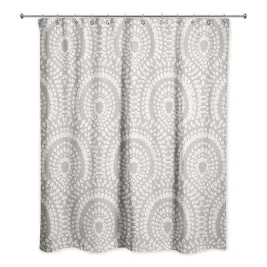 Fan Pattern Shower Curtain Taupe {3}