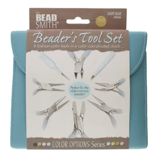 The Beadsmith&reg; Fashion Color Plier Set & Clutch Light Blue {5}