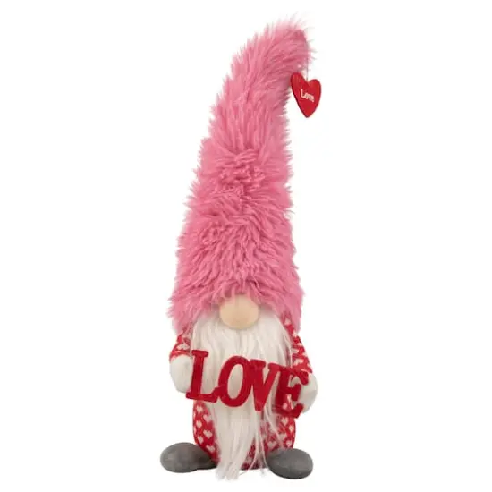 18" Fluffy Pink Faux Fur 'Love' Valentine's Day Gnome {1}