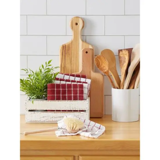 Barn Red Combo Windowpane Dishcloth, 6ct. {7}