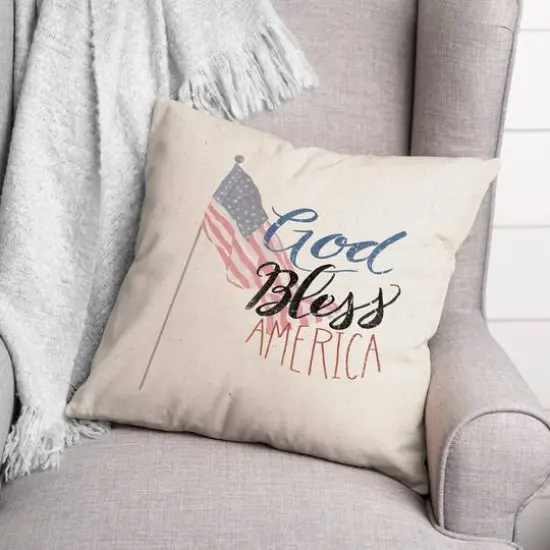 God Bless America Throw Pillow {3}
