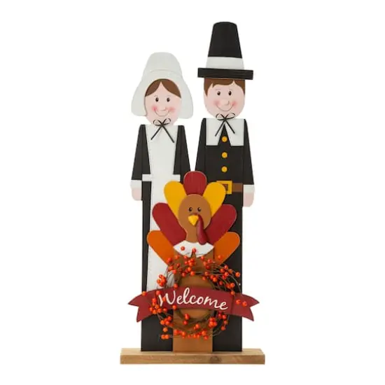 Glitzhome&reg; 36" Thanksgiving Pilgrim Couple Porch D&eacute;cor {5}