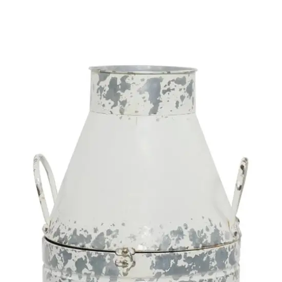 Distressed White Metal Farmhouse Decorative Jar, 2ct. {6}