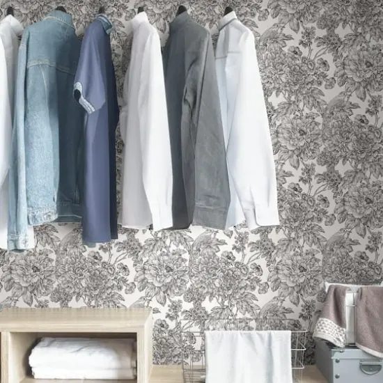 NuWallpaper Black & White Sudbury Peel & Stick Wallpaper {5}