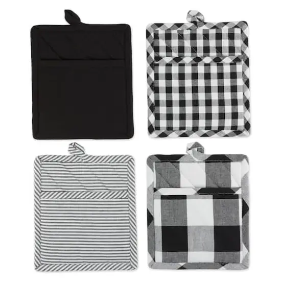 DII&reg; Black & White Potholder Set Black and White {1}