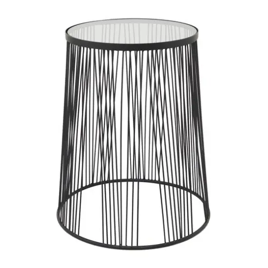 Black Metal Contemporary Accent Table, 22" x 18" x 18" {6}