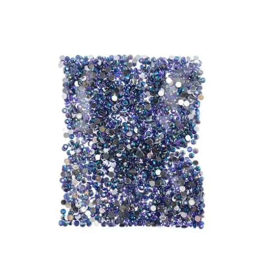 John Bead Acrylic Round Flat Back Rhinestones, 4mm Purple AB {4}