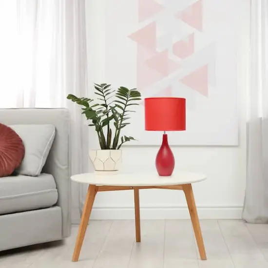 Creekwood Home Essentix 18" Ceramic Dewdrop Table Lamp Red {3}