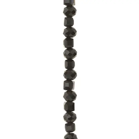 Black Faceted Glass Rondelle & Cube Beads, 6mm by Bead Landing&trade; {1}