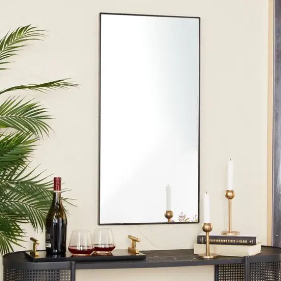 Black Contemporary Wall Mirror, 18" x 1" x 36" {7}