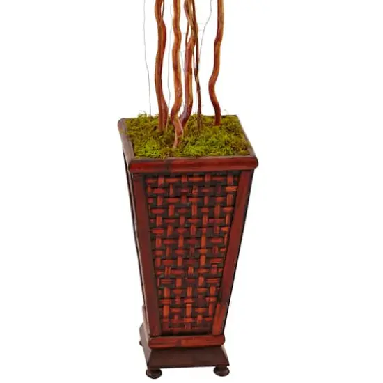 5ft. Red Hibiscus Tree in Decorative Wooden Planter {4}