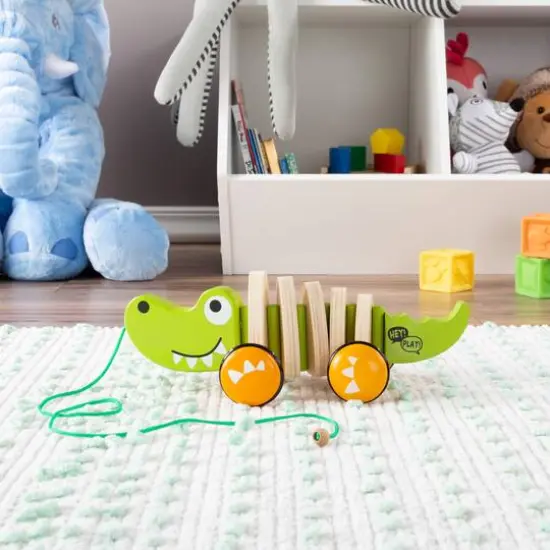 Toy Time Old Fashioned Alligator Wooden Pull Toy {8}