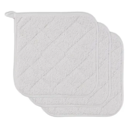DII&reg; Terry Cloth Potholders, 3ct. White {1}