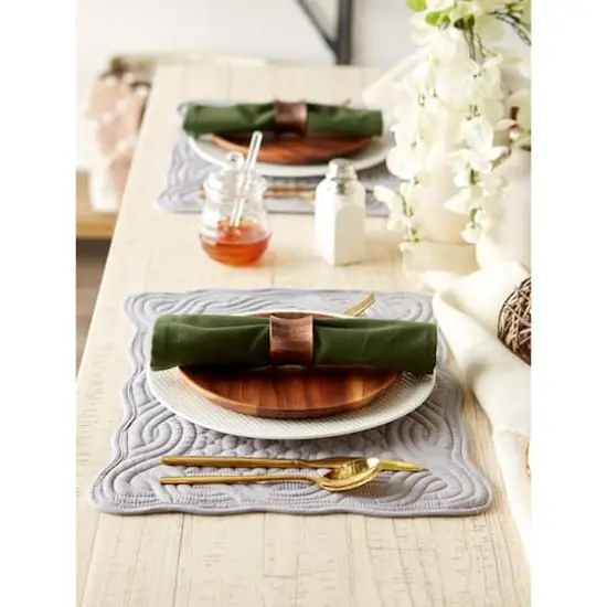 DII&reg; Quilted Farmhouse Placemats, 6ct. Gray {5}