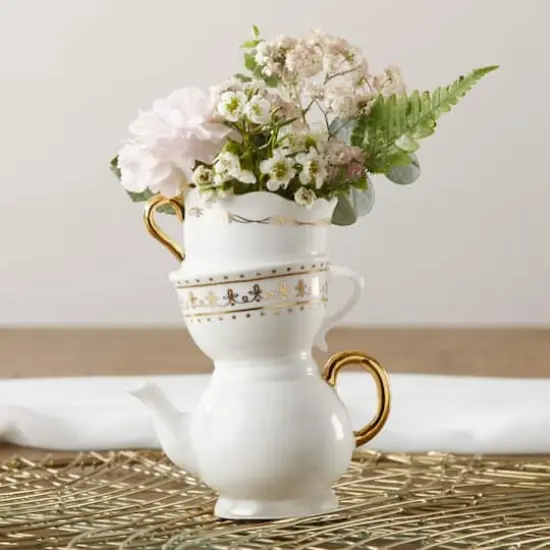 Kate Aspen&reg; Medium Tea Time Whimsy Ceramic Bud Vase {4}