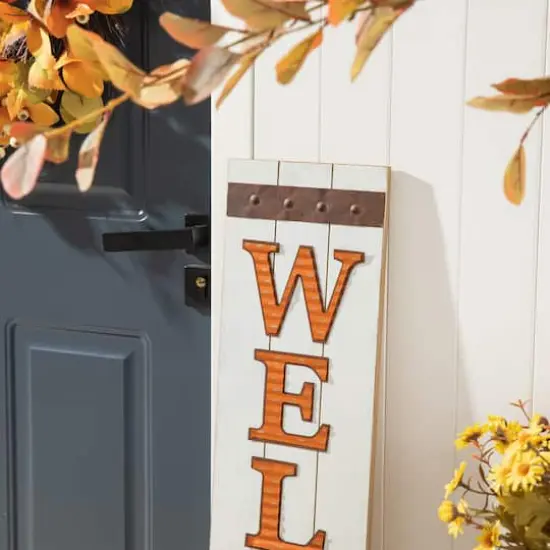 Glitzhome&reg; 42" Fall Wooden Welcome Porch Sign {12}