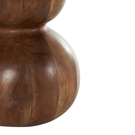 11" Brown Wood Bubble Vase with Natural Wood Grains {5}