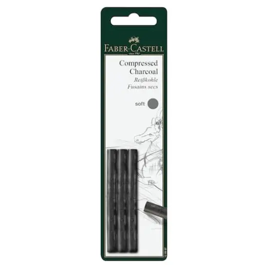 Faber-Castell&reg; Soft Compressed Charcoal Sticks, 3ct. {1}