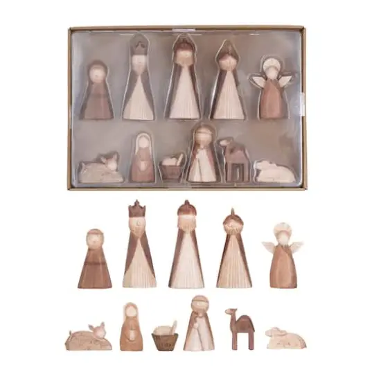 Hello Honey&reg; Natural Wood Finish Nativity Set {1}