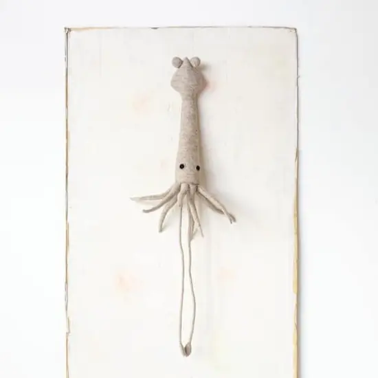 Hello Honey&reg; 51" Gray & Black Handmade Wool Felt Squid Wall Hanging {3}