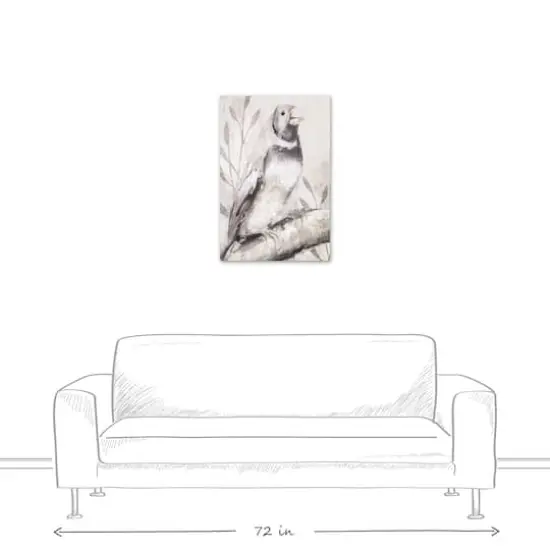 Dusty Blue Bird Canvas Wall Art {6}