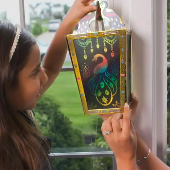 Kulture Khazana Rangoli Mandala Scratch Art Lantern DIY Craft Kit {3}