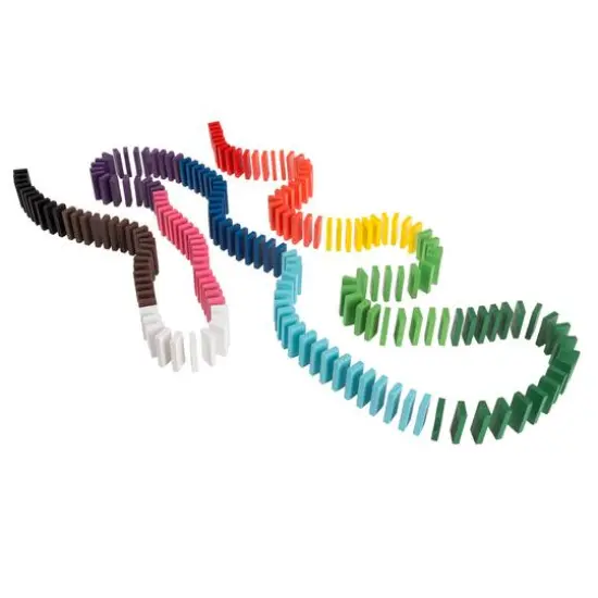 Toy Time Colorful Wooden Dominoes Block Set {1}