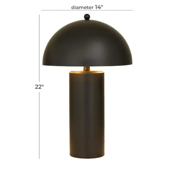 Black Metal Contemporary Table Lamp, 14" x 14" x 22" {8}