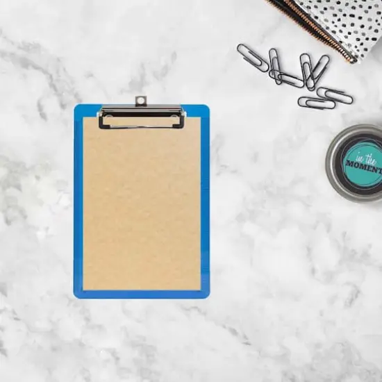 JAM Paper Mini Plastic Memo Clipboard Blue {7}