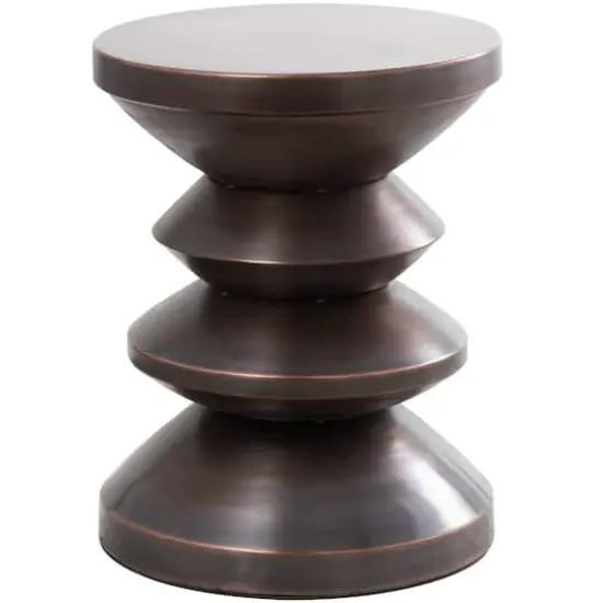 18" Copper Metal Art Deco Inspired Accent Table {1}