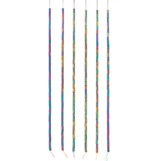 Glass Tube Beads, 4mm by Bead Landing&trade; Rainbow Iridescent {4}