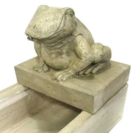 26" Light Green Frog Outdoor Garden Water Fountain {3}