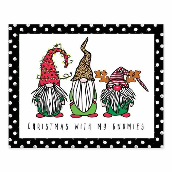 Christmas Is Coming Gnomes Tabletop Canvas Art {1}