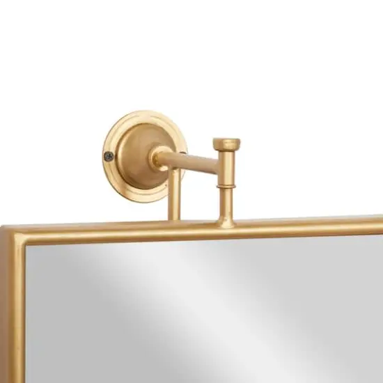 28" Rectangle Wood Wall Mirror Gold {4}