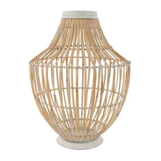 17" Brown Bamboo Handmade Open Frame Vase {1}