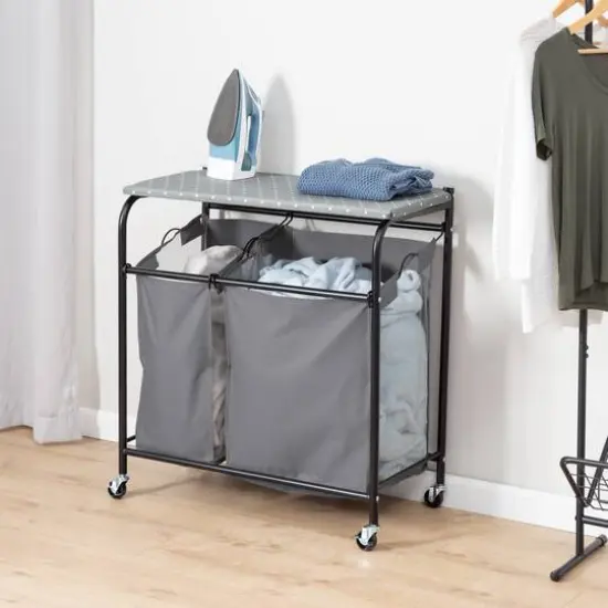 Honey Can Do Gray Uneven Clothes Sorter w/ Ironing Board {3}