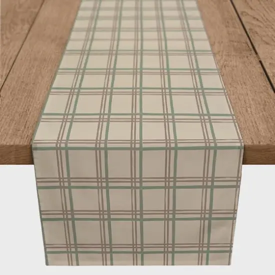 72" Brown Holiday Plaid Cotton Twill Runner {1}