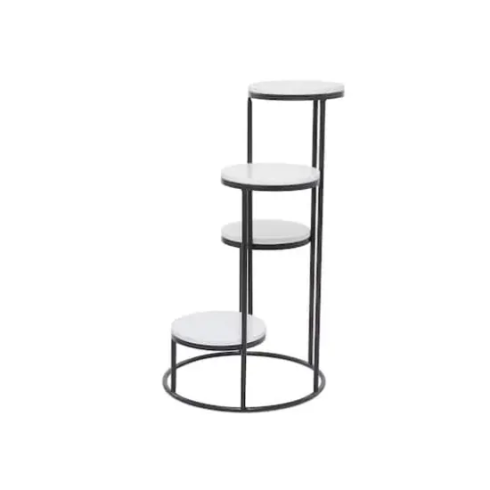 White Iron Modern Plantstand, 31" x 17" x 17" {3}