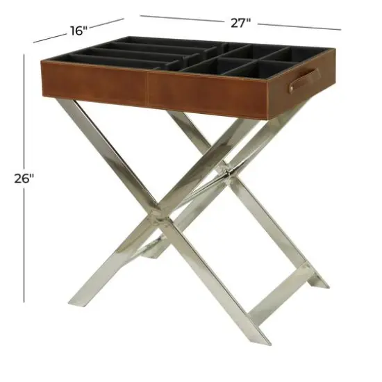 26" Modern Wine Holder Brown {7}