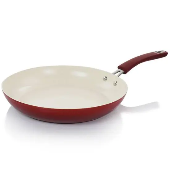 Oster Corbett 12'' Red Nonstick Aluminum Frying Pan {4}