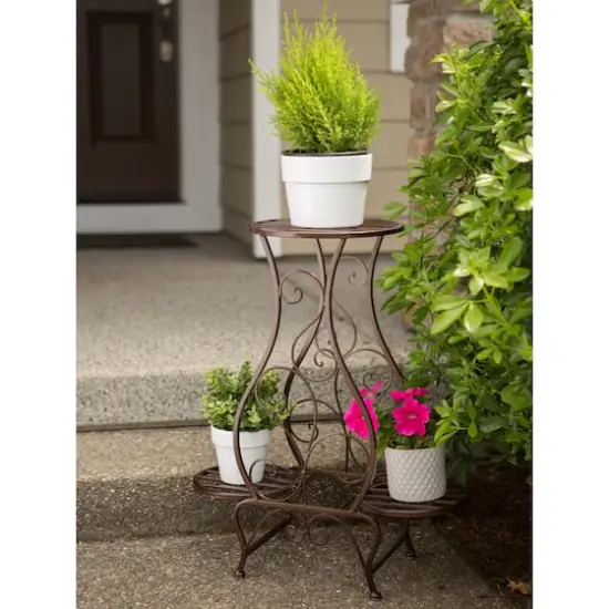 2.2ft. Hourglass Triple Plant Stand {6}