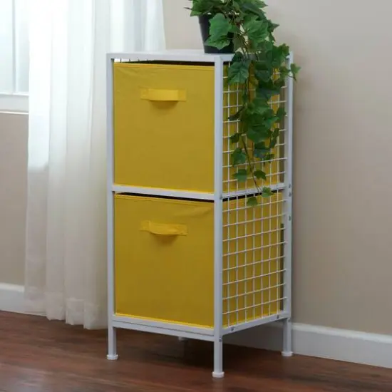 2 Pack Household Essentials 13" Fabric Storage Bins Yellow {3}