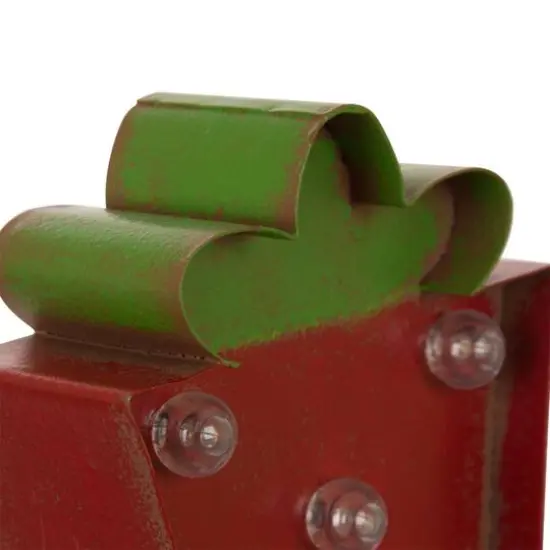 Glitzhome&reg; 7.5" Marquee LED Gift Box Stocking Holder {8}