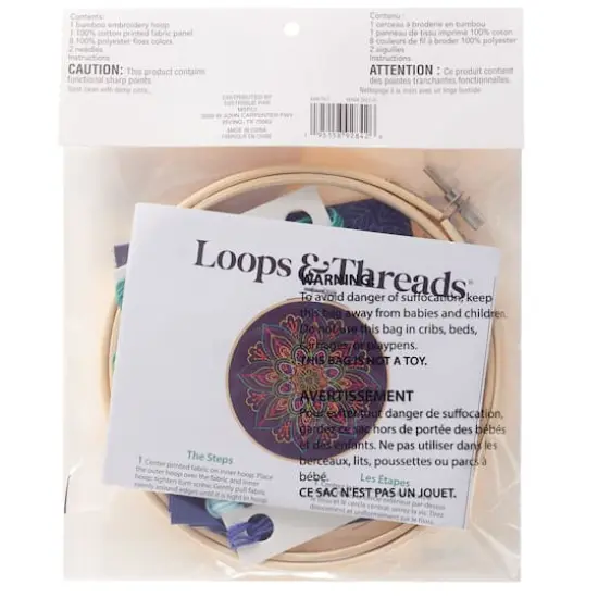 6" Neon Mandala Embroidery Kit by Loops & Threads&reg; {6}