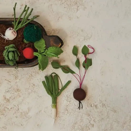 Hello Honey&reg; 6 Pack Vegetable Wool Felt & Cotton Canvas Ornaments {3}