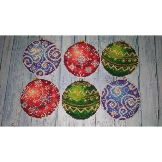 MP Studia Christmas Tree Ornament Plastic Canvas Counted Cross Stitch Kit {8}